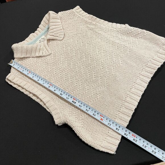 ~ Free People Small We The Free Winding Road Tank Sweater Loose Knit Cream Boho - Picture 7 of 15